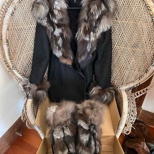 Elegant Black Real Fur Women's Teddy Jacket